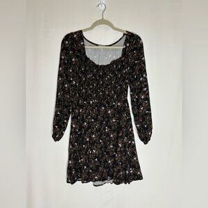 Copper Key Black and White Floral Long Sleeve Dress